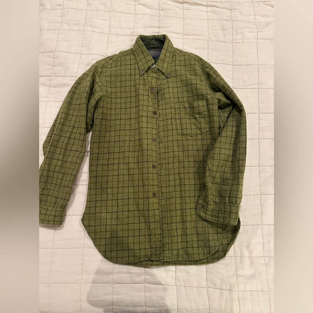 Pendleton Vibrant Olive Wool Button Down - image 2